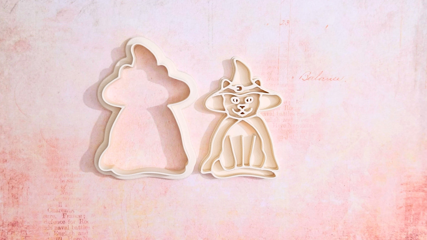 Cat in costume, witch  - cookie cutter set