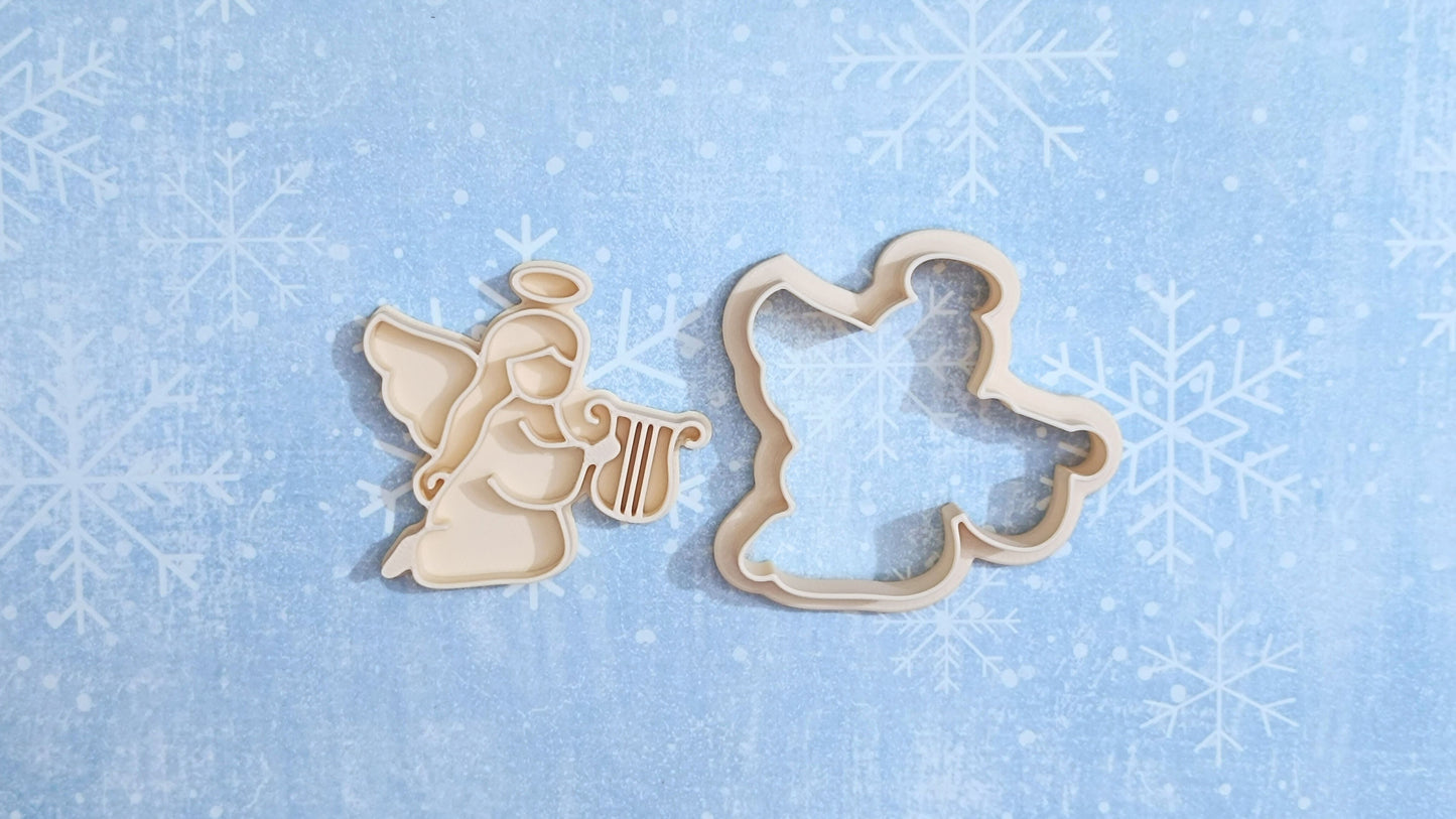 Angel with harf - cookie cutter set