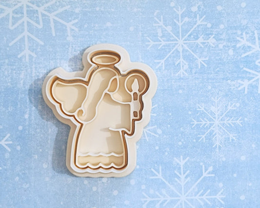 Angel with candle - cookie cutter set
