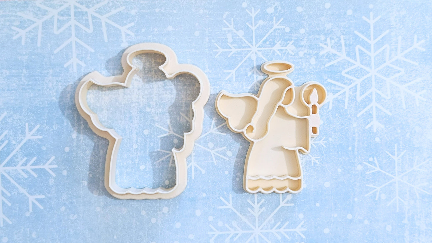 Angel with candle - cookie cutter set