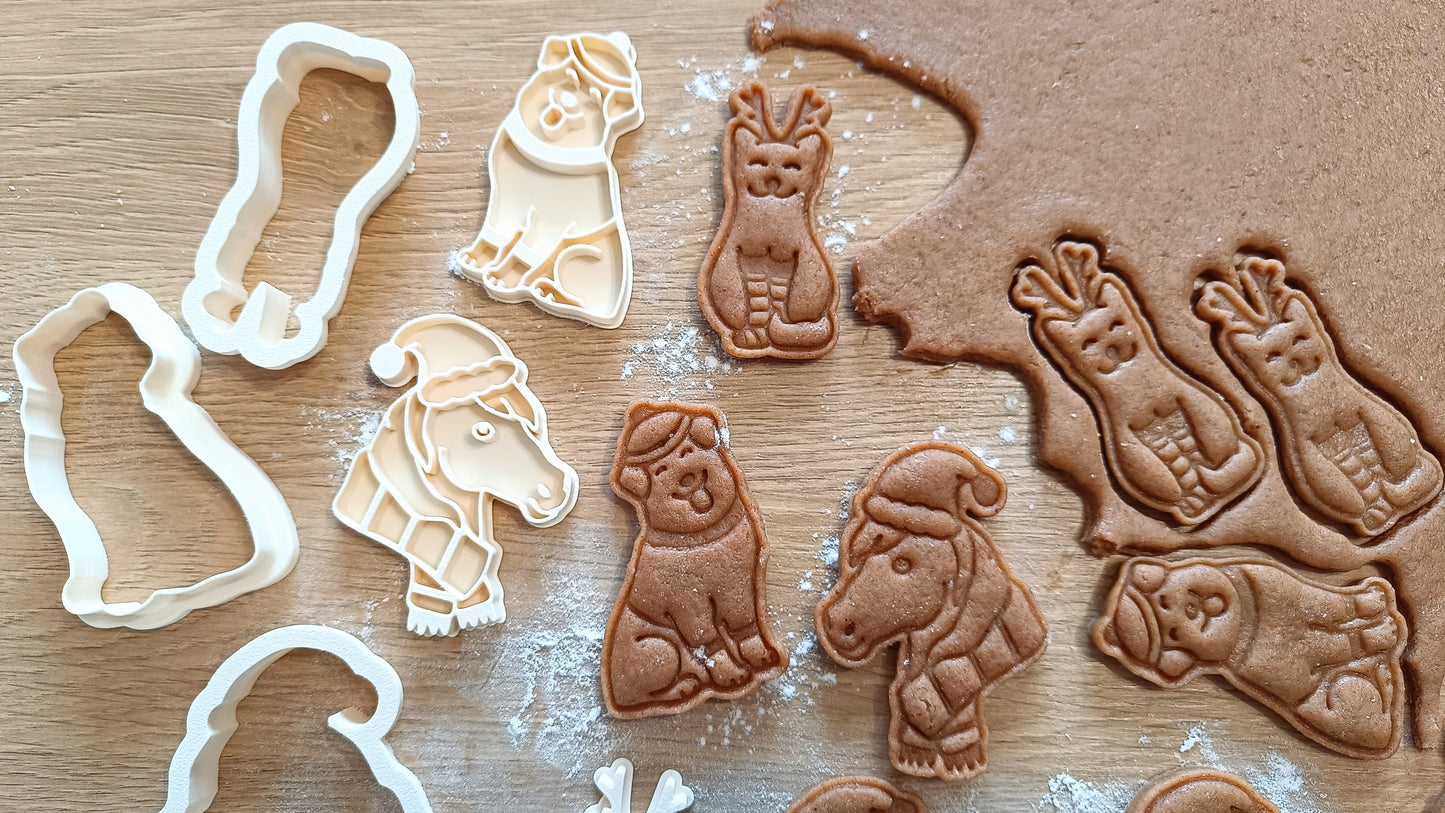 Christmas dog - cookie cutter set