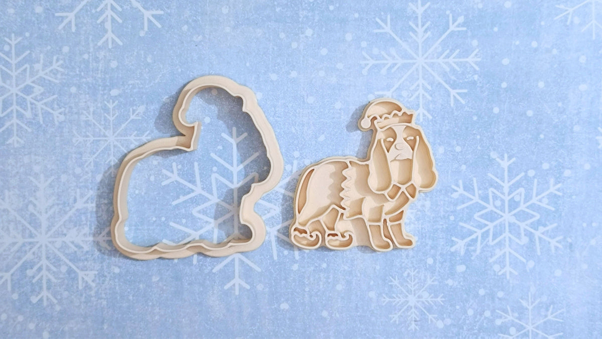 Christmas Cavalier king charles spaniel - cookie cutter set