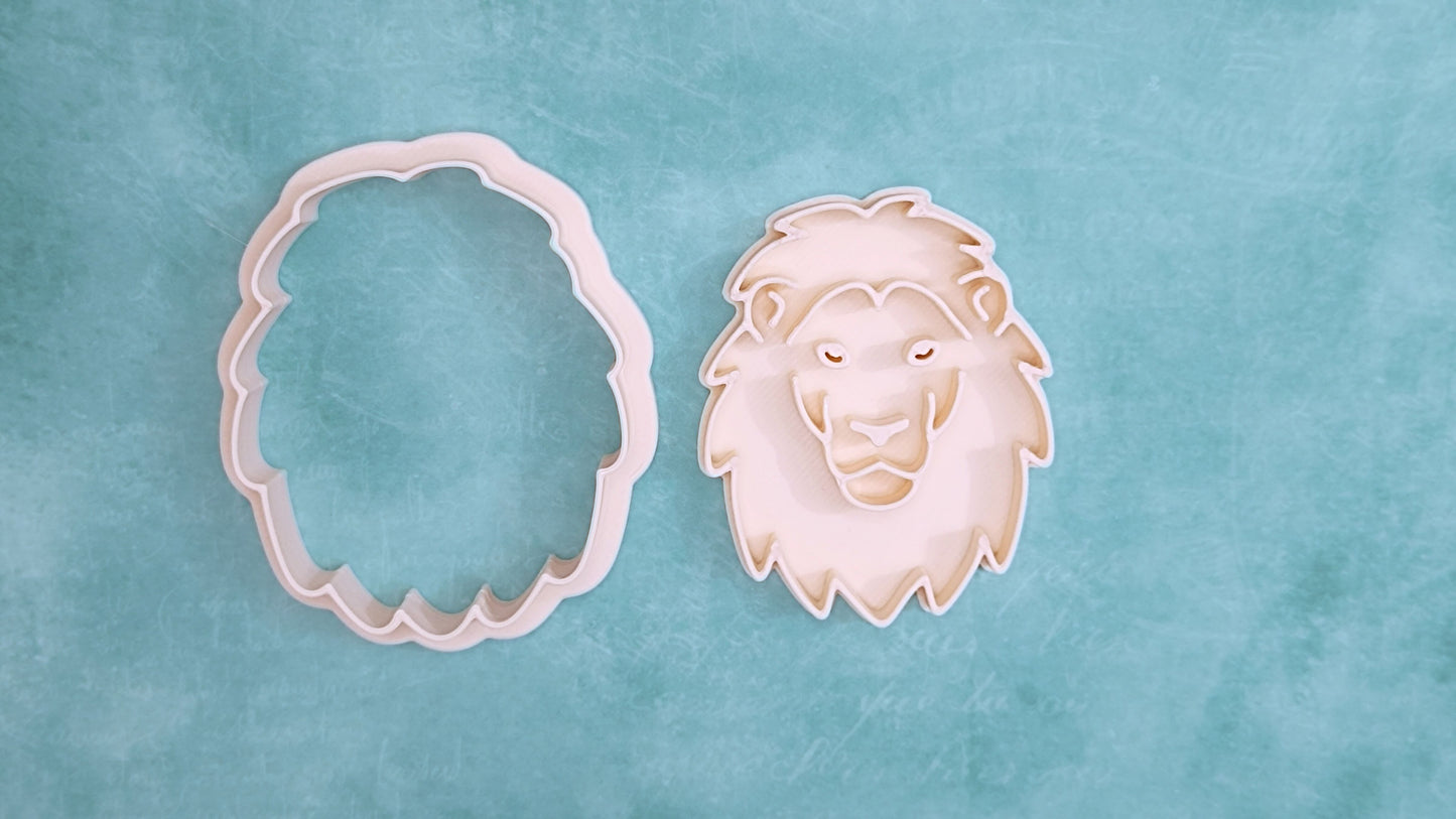 Lion, head - cookie cutter set