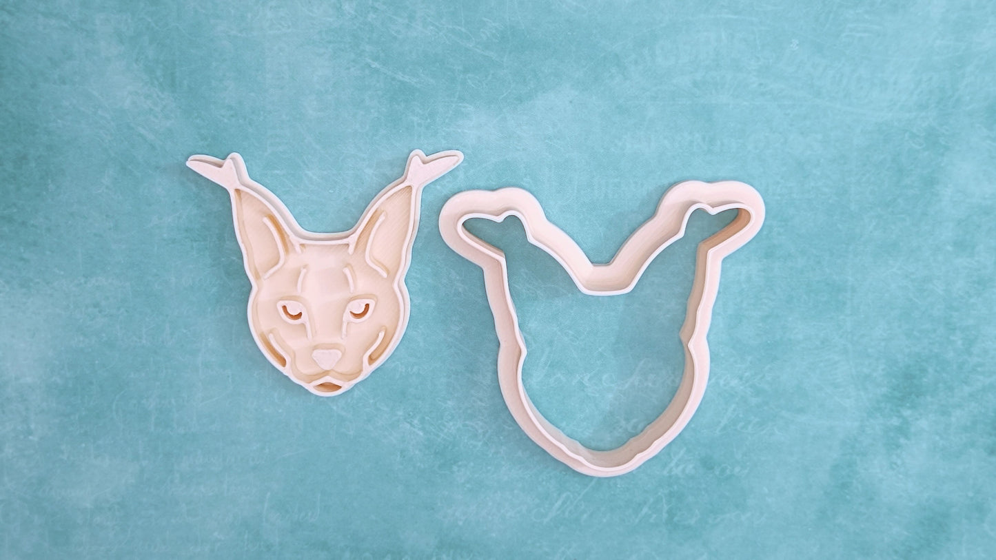 Caracal, head - cookie cutetr set