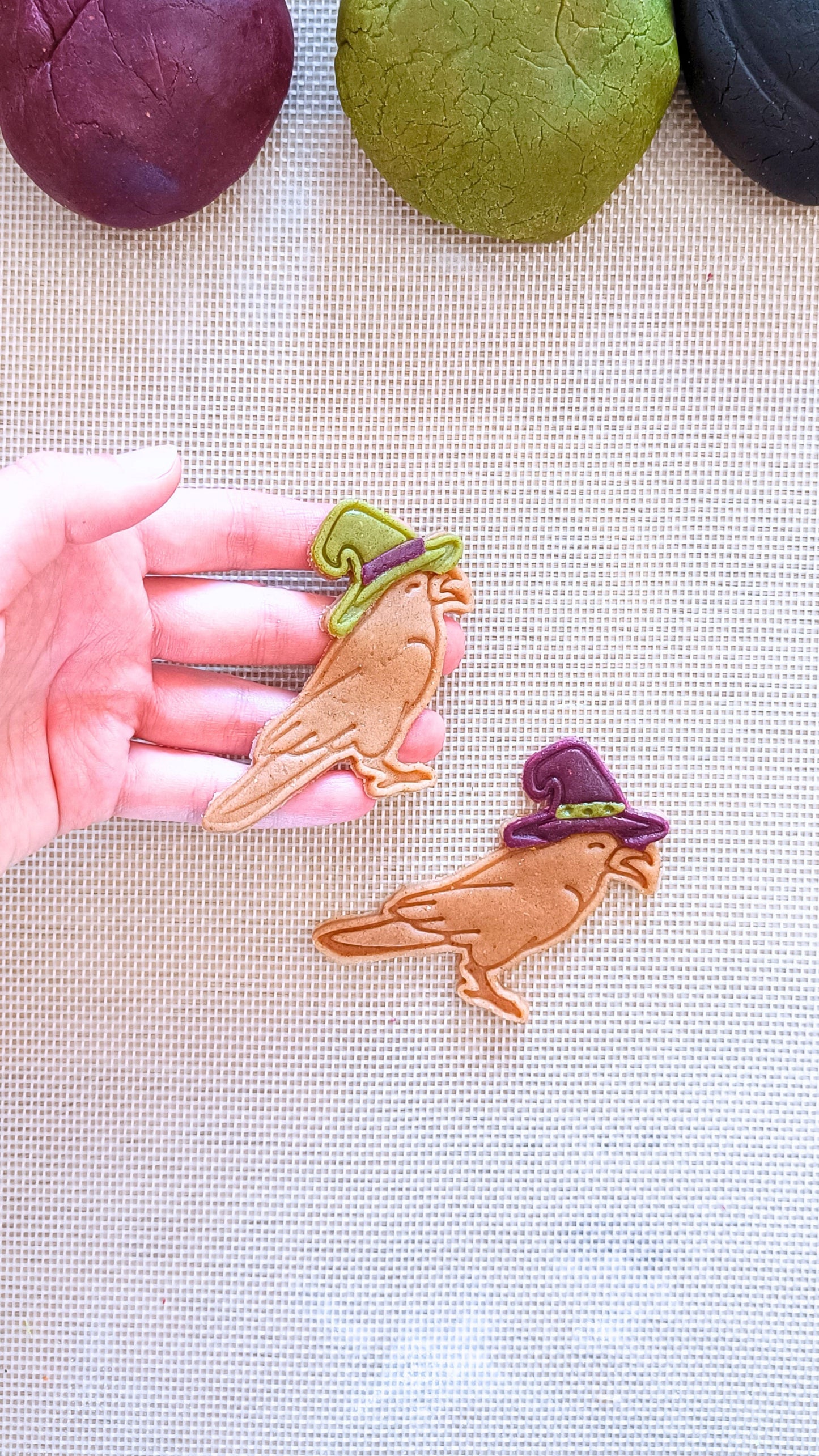 Raven with witch hat - cookie cutter set
