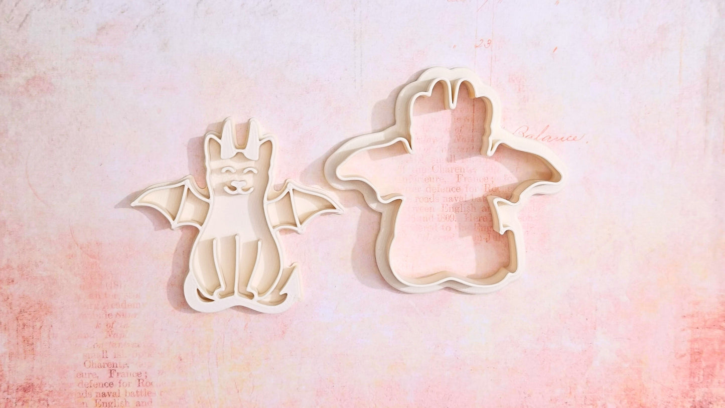 Cat in costume, demon  - cookie cutter set