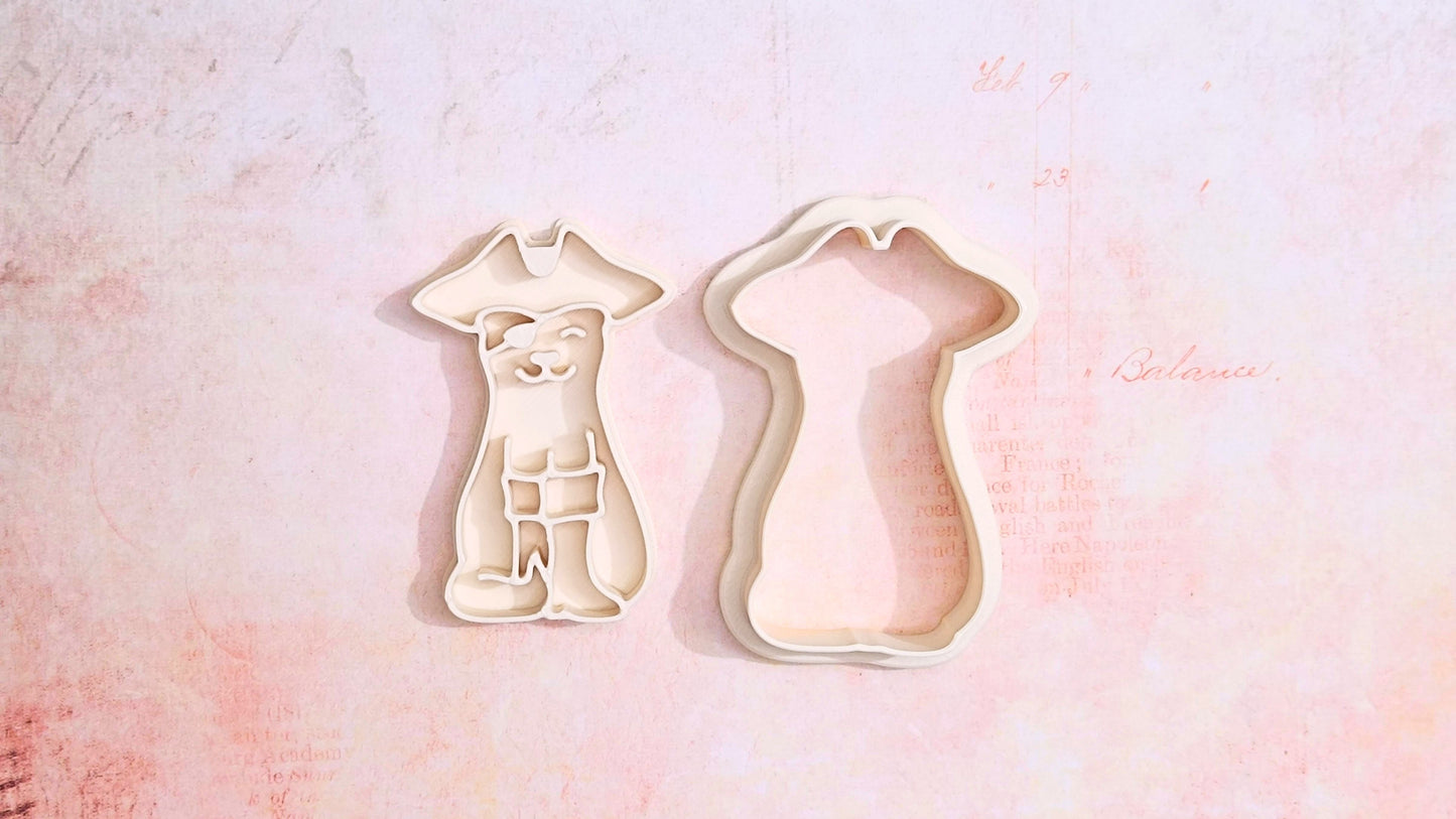 Cat in costume, pirate  - cookie cutter set