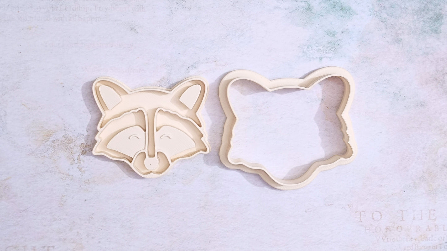 Raccoon, head - cookie cutter set