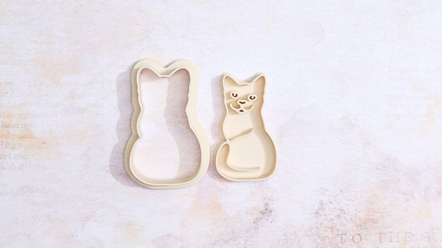 Turned cat - cookie cutter set