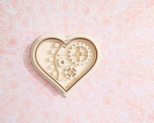 Steampunk heart - cookie cutter set