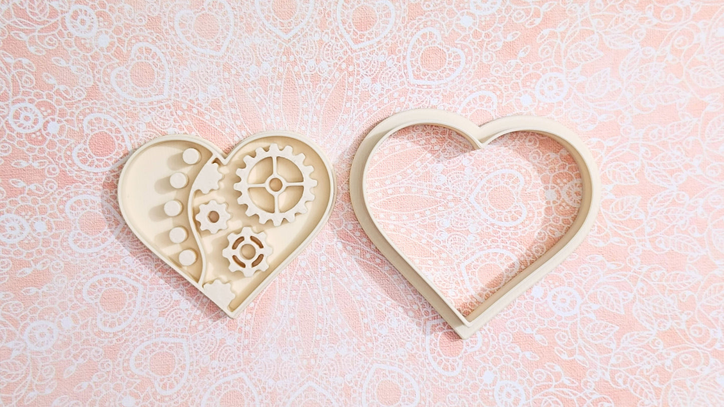 Steampunk heart - cookie cutter set