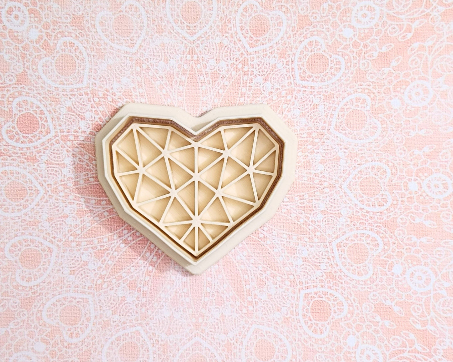 Symmetrical low poly heart - cookie cutter set