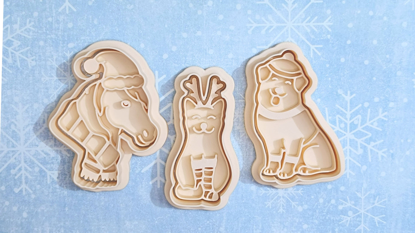 Christmas dog - cookie cutter set