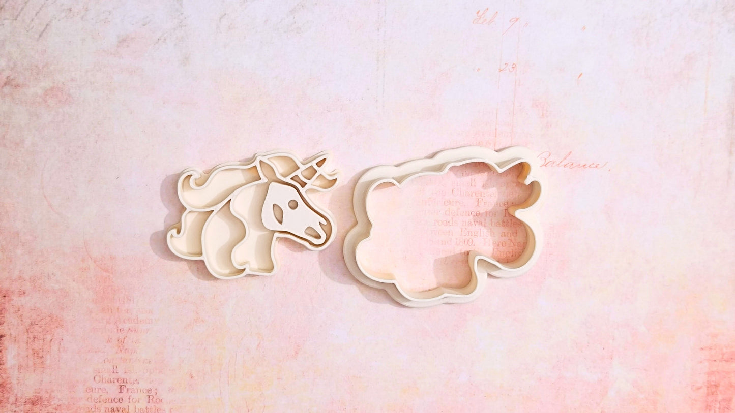 Unicorn skull - cookie cutter set