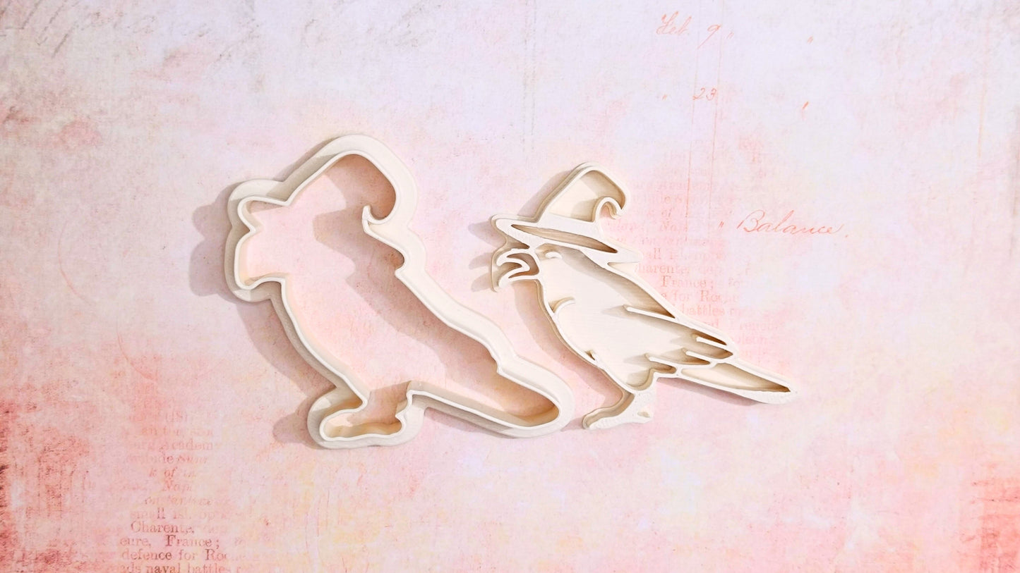 Raven with witch hat - cookie cutter set