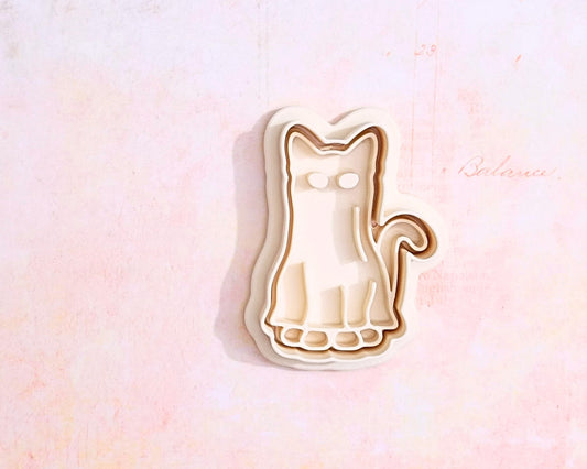 Cat in costume, ghost - cookie cutter set