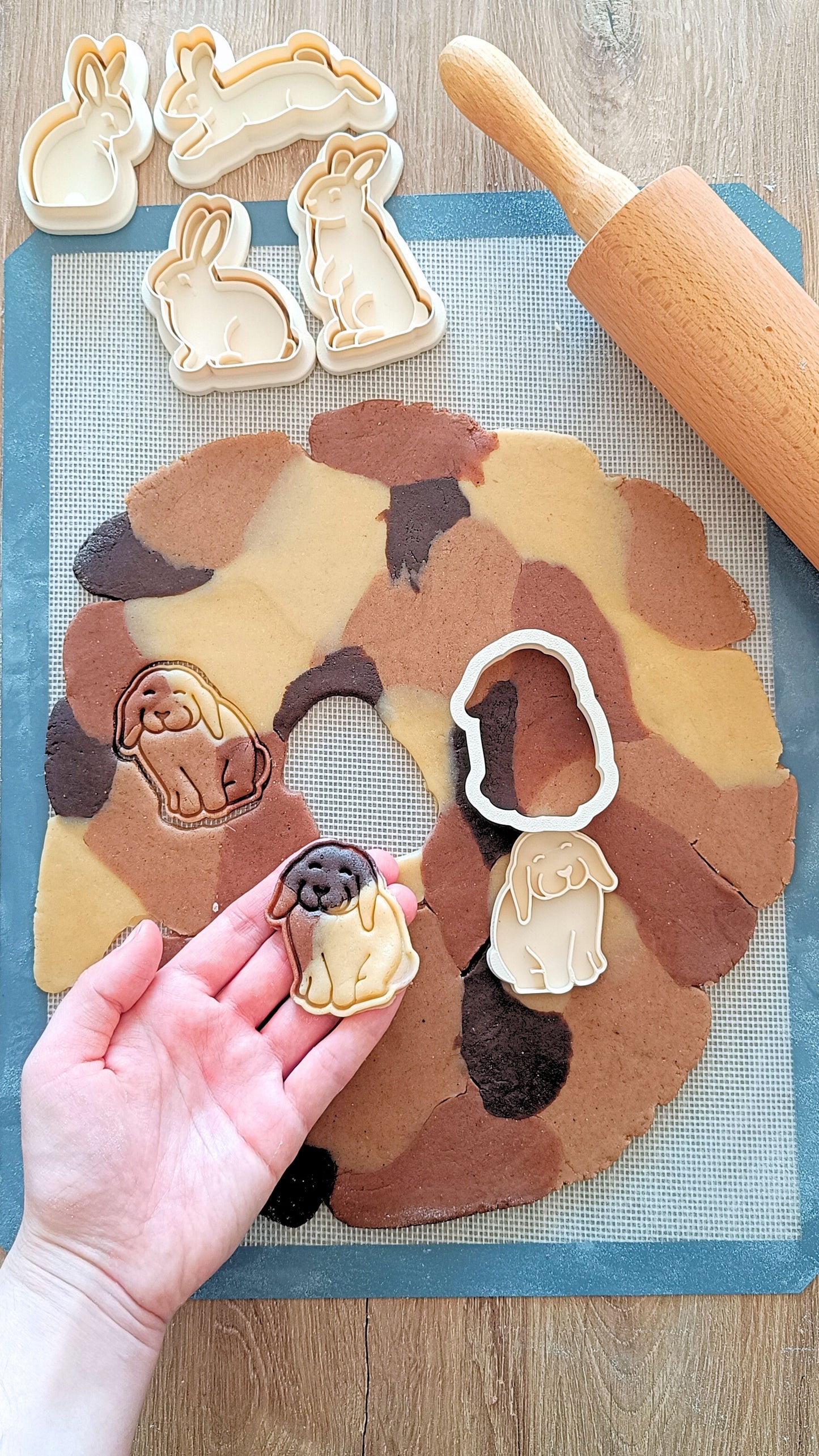 Floppy ear bunny - cookie cutter set