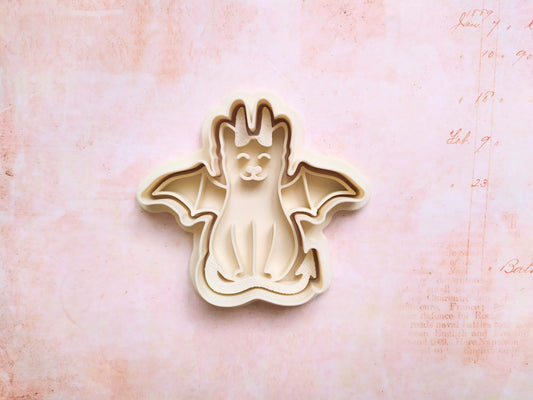 Cat in costume, demon  - cookie cutter set