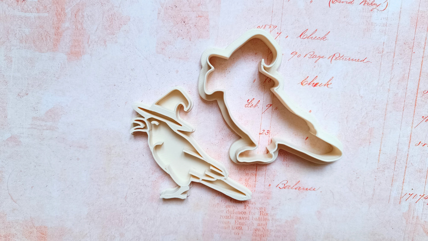 Raven with witch hat - cookie cutter set