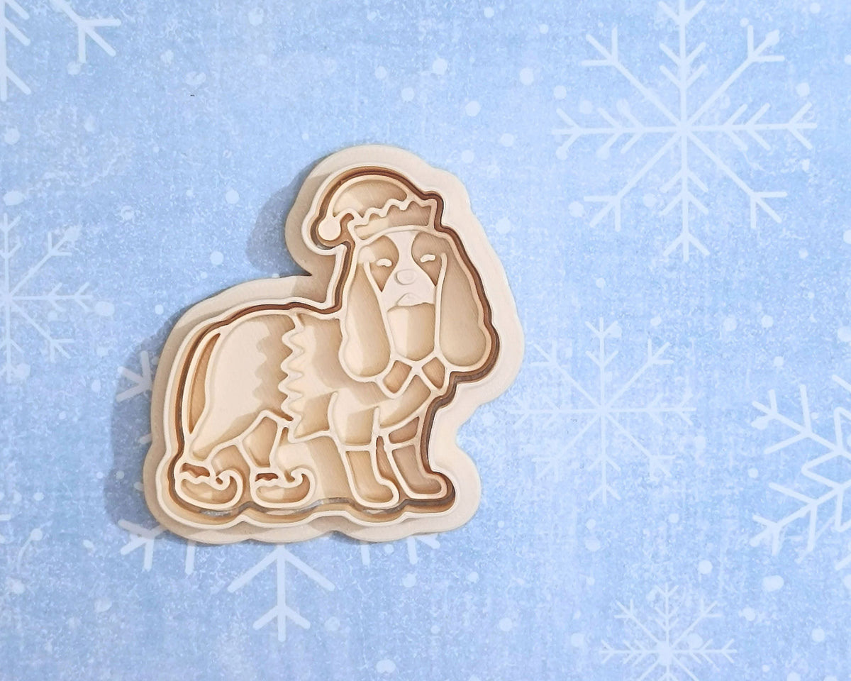 Christmas Cavalier king charles spaniel - cookie cutter set