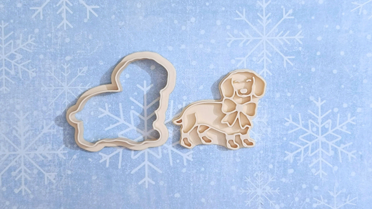 Christmas dachshund - cookie cutter set